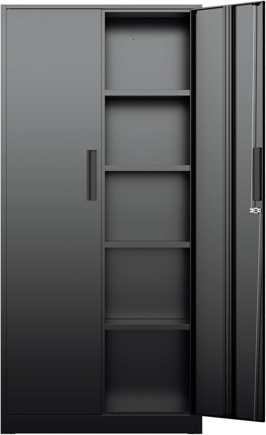 Office Furniture Modern - Tall Metal Storage Cabinet Organizer, Locking