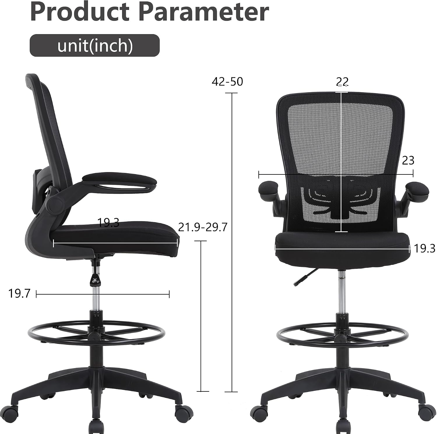 BestOffice Drafting Chair Tall - Task Chair Mid Back recension och pris