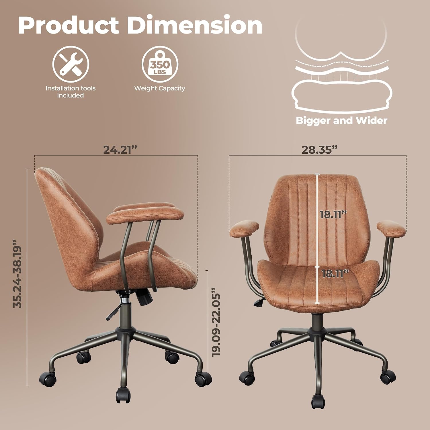 Mid Back Ergonomic Office Chai - Task Chair Mid Back recension och pris