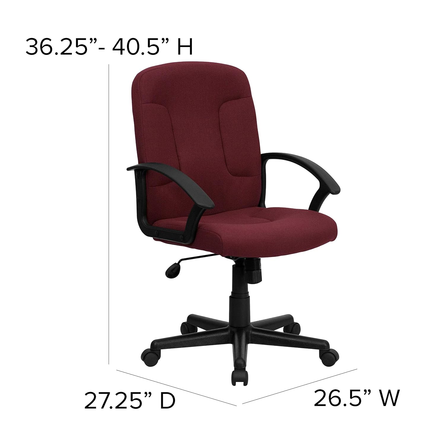 Mid-Back Burgundy Fabric Execu - Task Chair Mid Back recension och pris