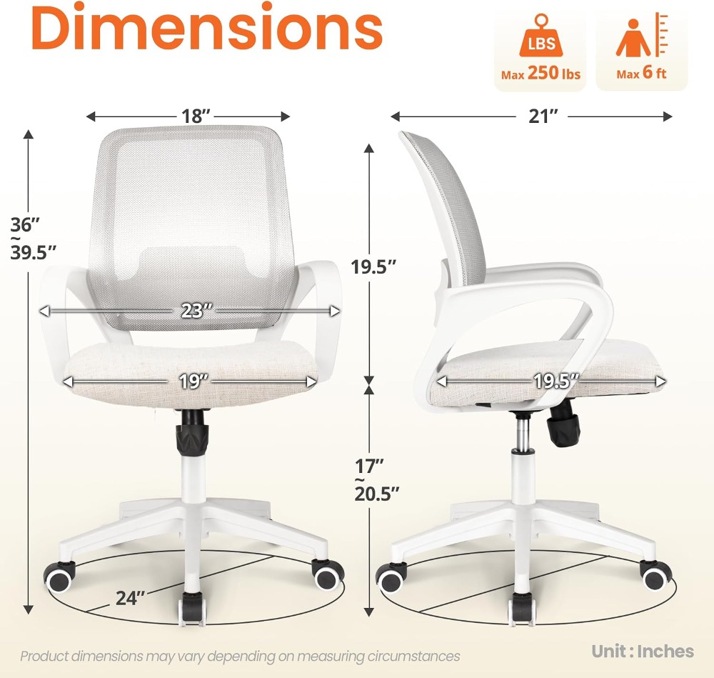 Ergonomic Office Desk Chair wi - Task Chair Mid Back recension och pris