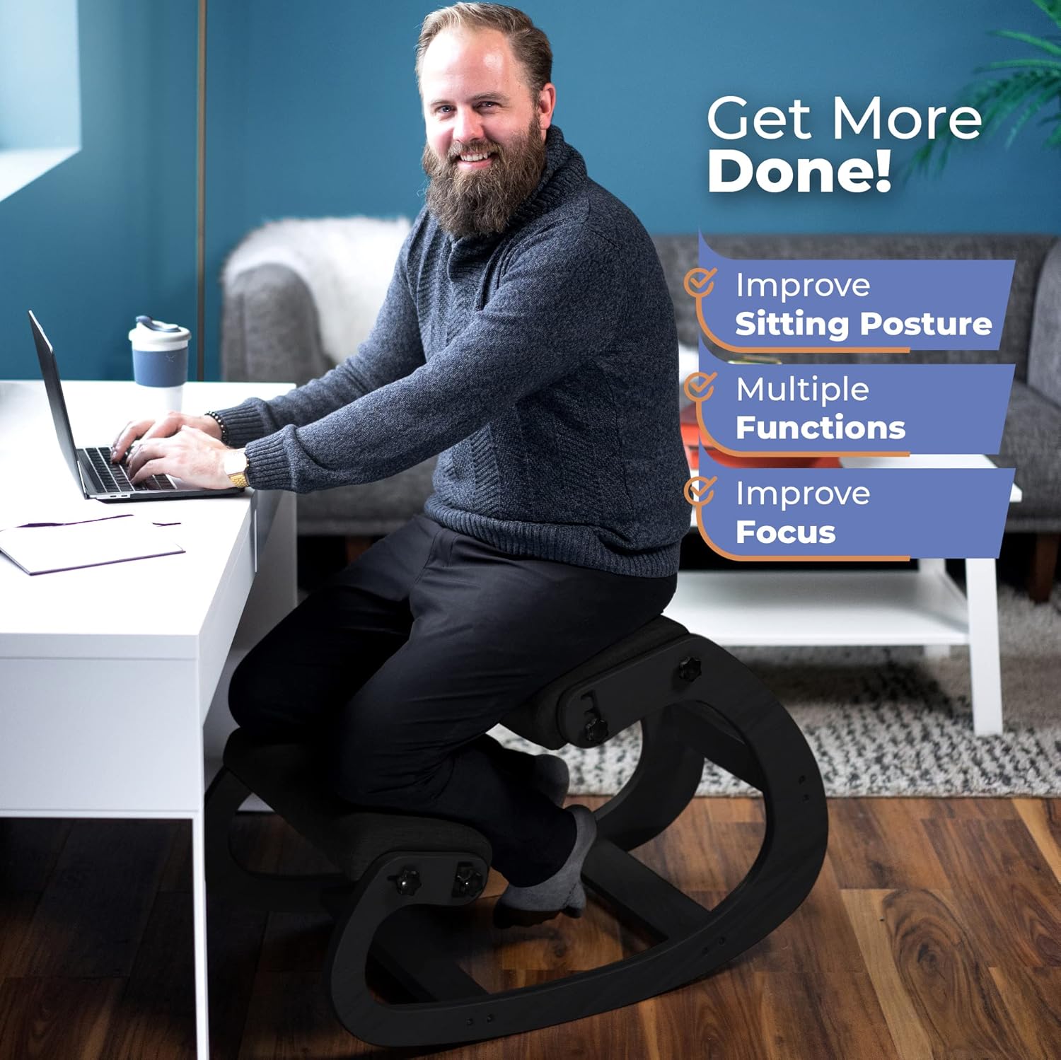 Ergonomic Wooden Kneeling Chai - Office Furniture And Desks recension och pris