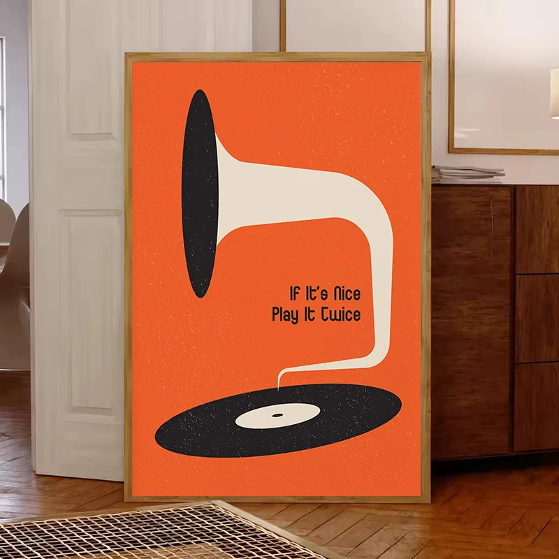 Mid Century Vinyl Record Canva - Office Furniture Modern recension och pris