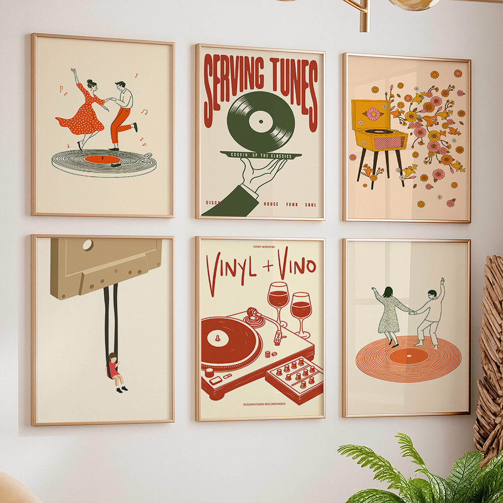 1pc Vintage Music Canvas Poste - Office Furniture Modern recension och pris
