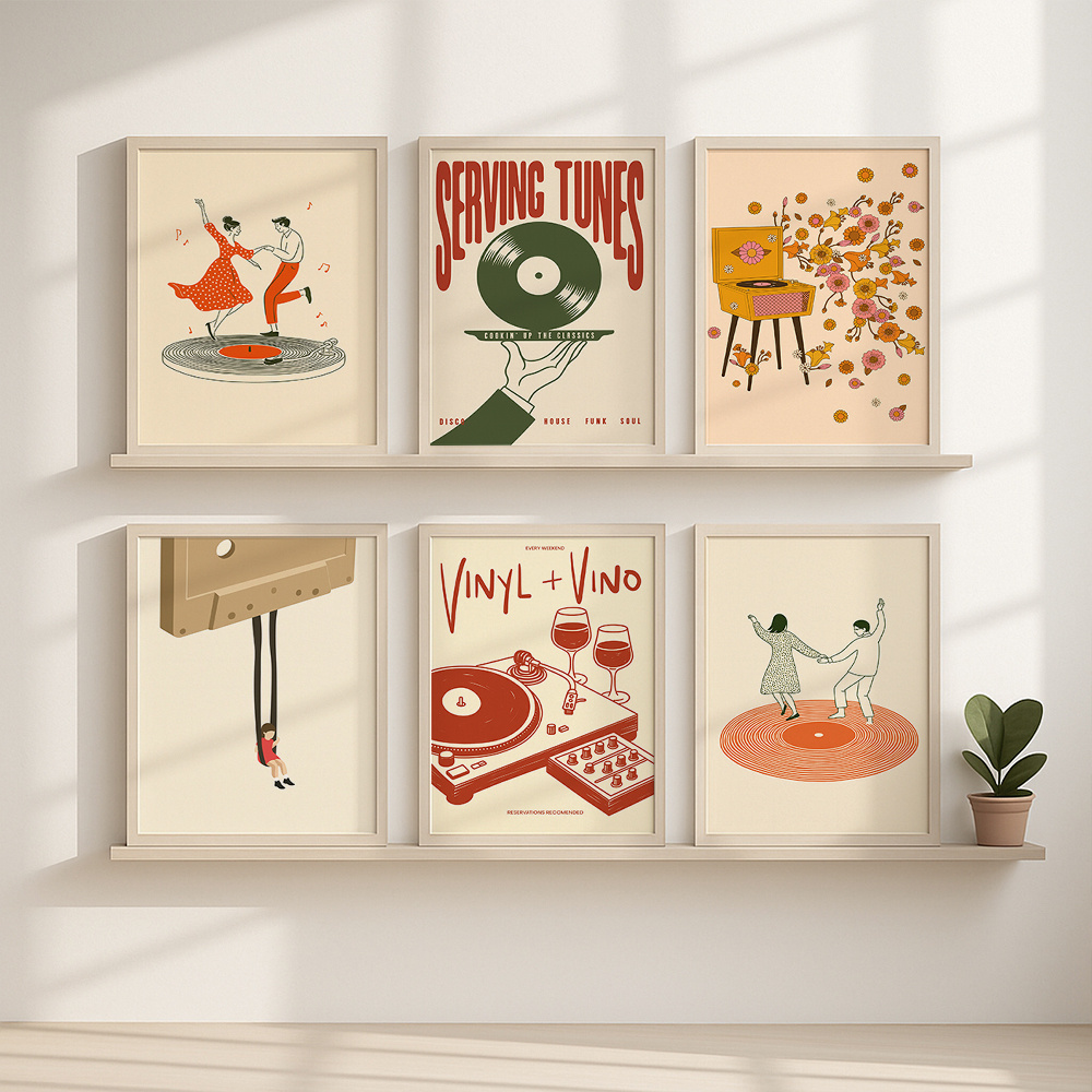 1pc Vintage Music Canvas Poste - Office Furniture Modern recension och pris