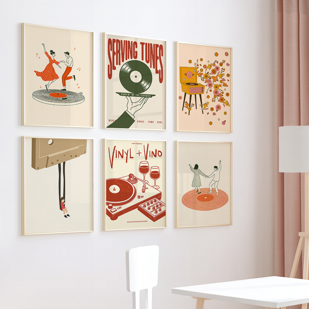 1pc Vintage Music Canvas Poste - Office Furniture Modern recension och pris
