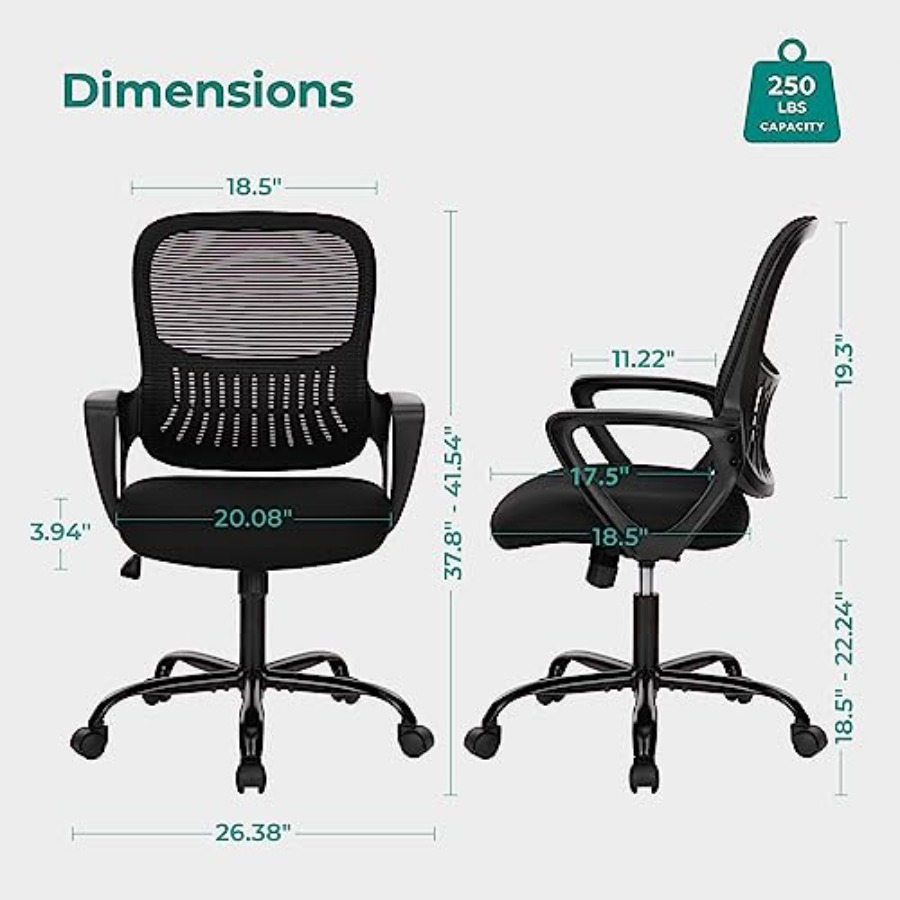 Home Office Chair, Mid Back Co - Task Chair Mid Back recension och pris