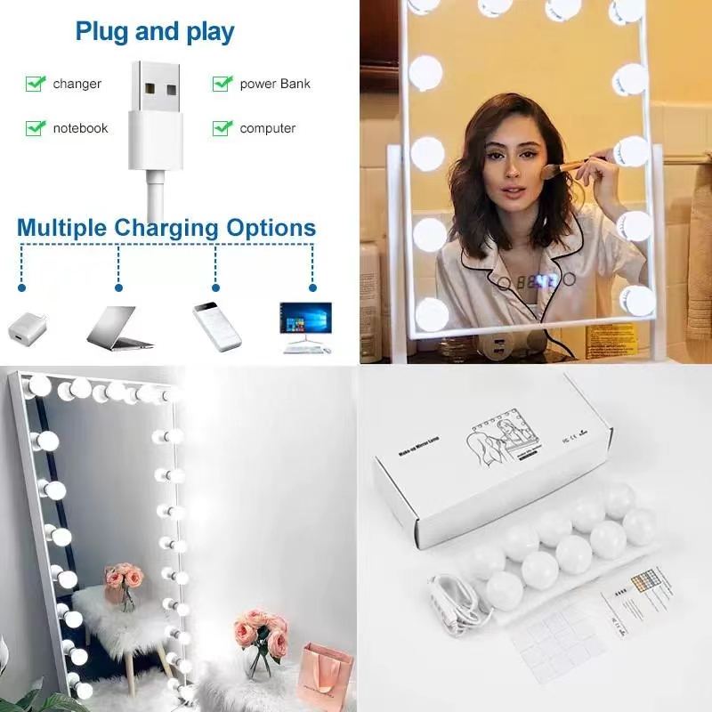 LED Light Paste Mirror Makeup  - Office Furniture Modern recension och pris