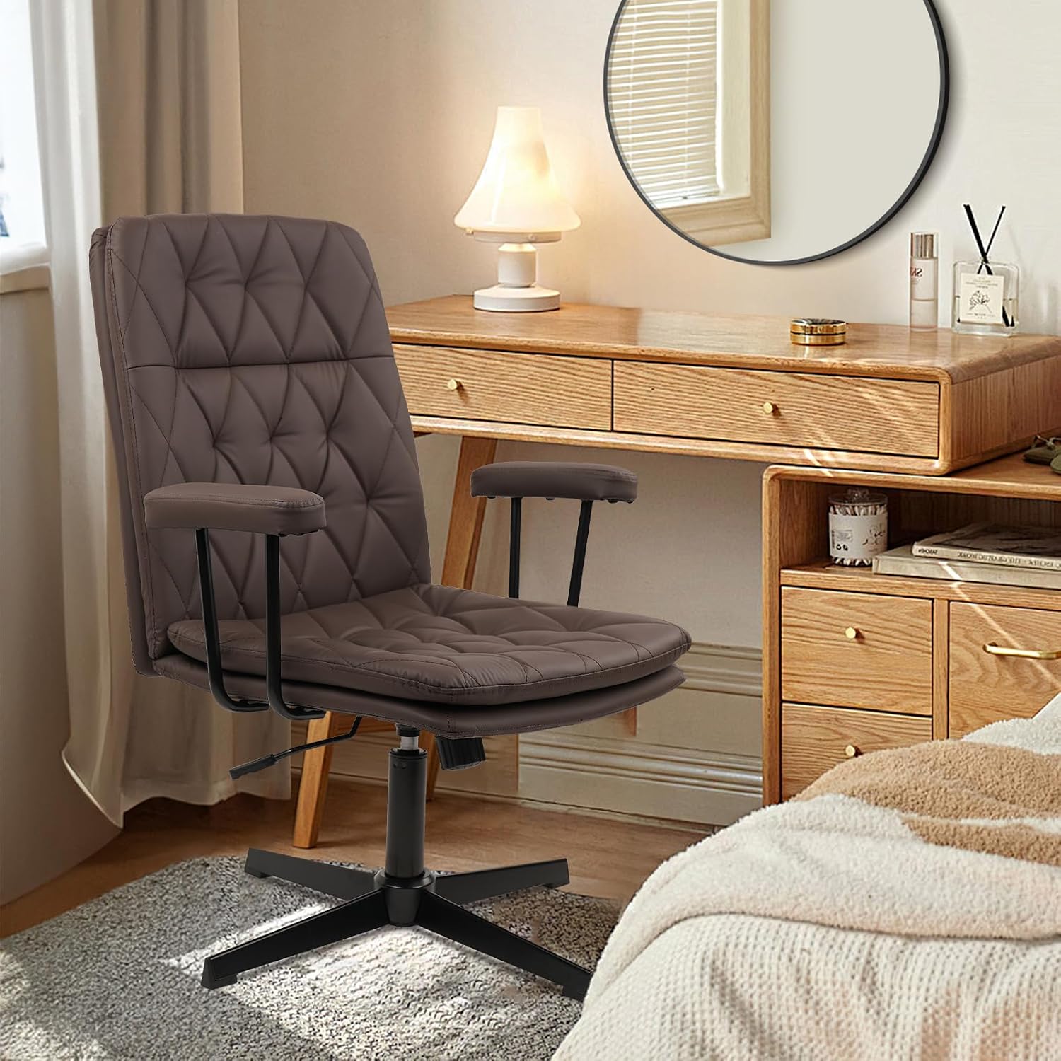 Brown Leather Office Chair No  - Task Chair Mid Back recension och pris