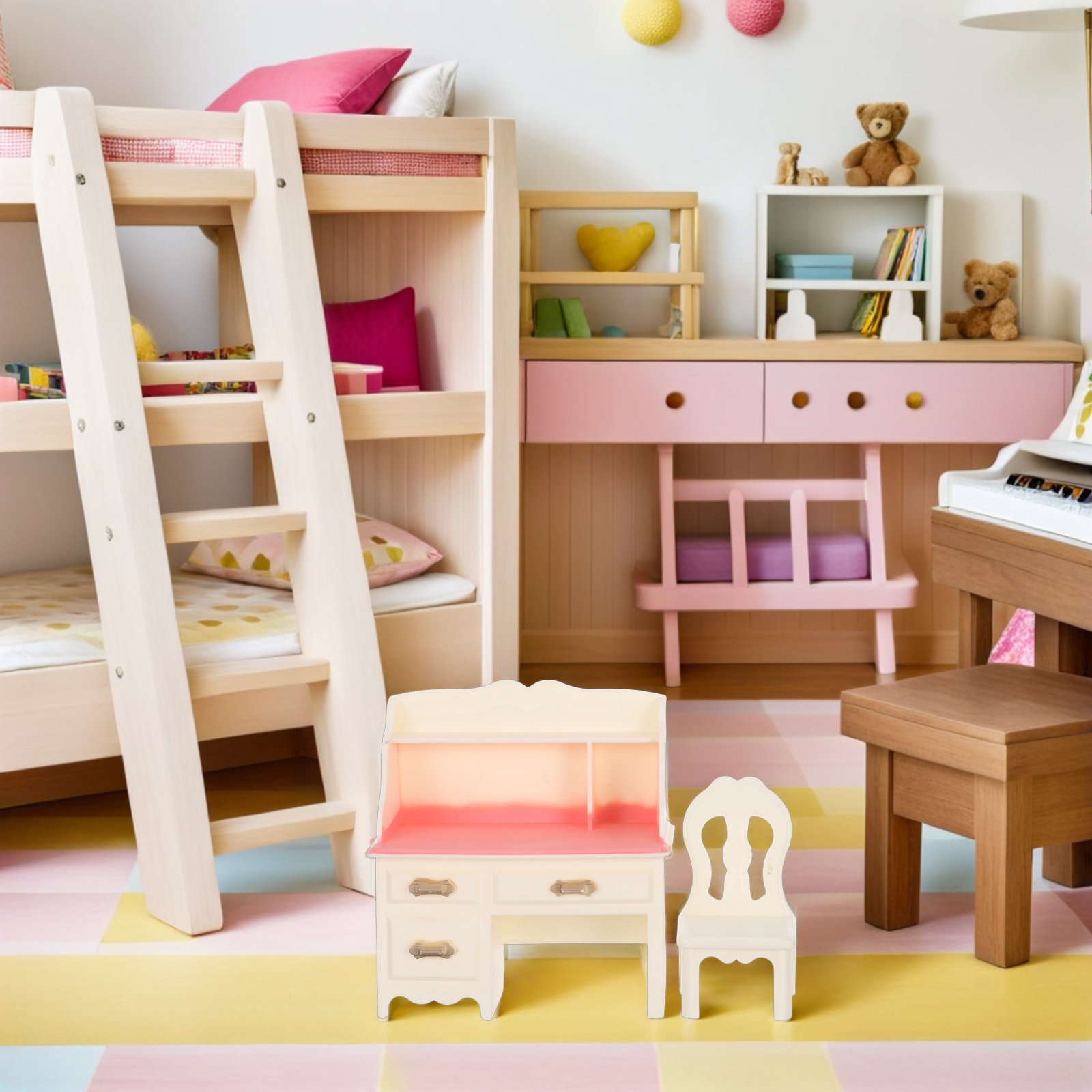 5Sets Miniature Dollhouse Furn - Office Furniture And Desks recension och pris
