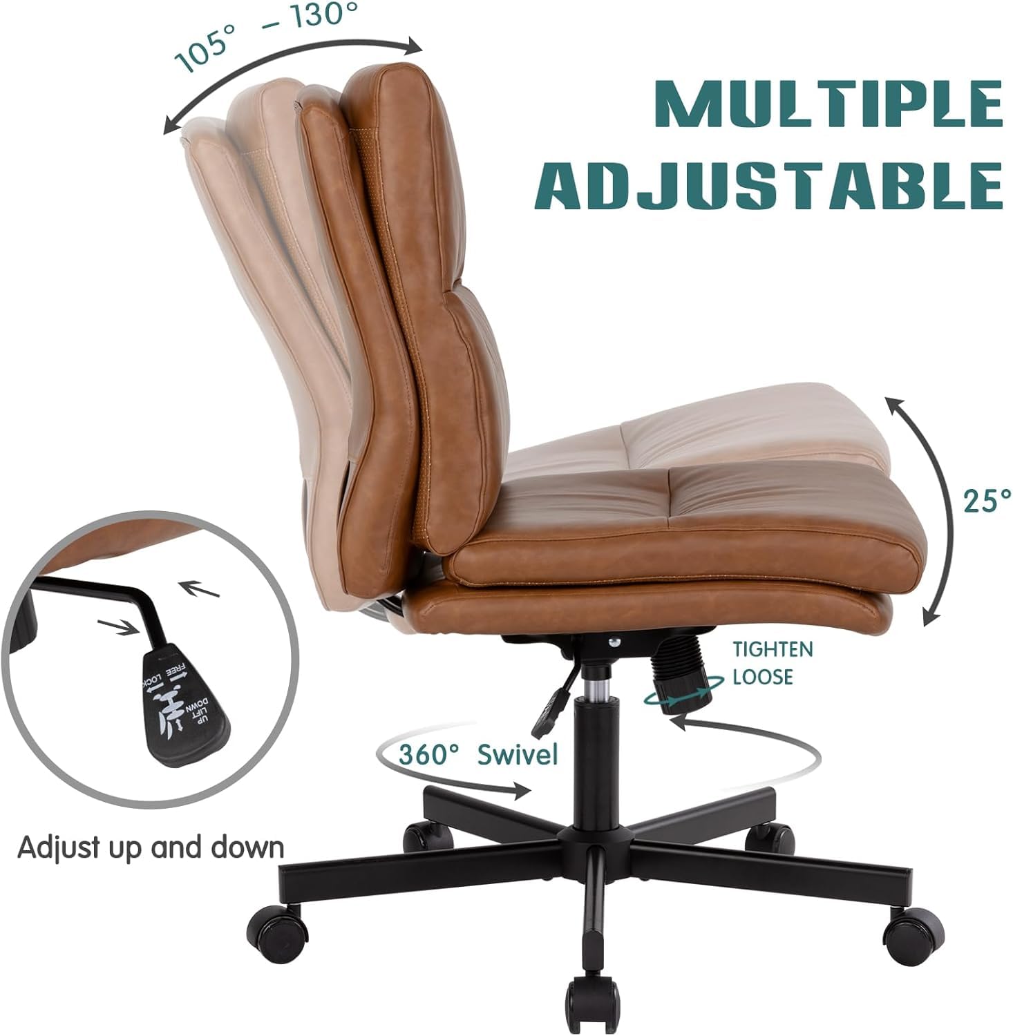 Armless Desk Chair, Mid-Back C - Task Chair Mid Back recension och pris