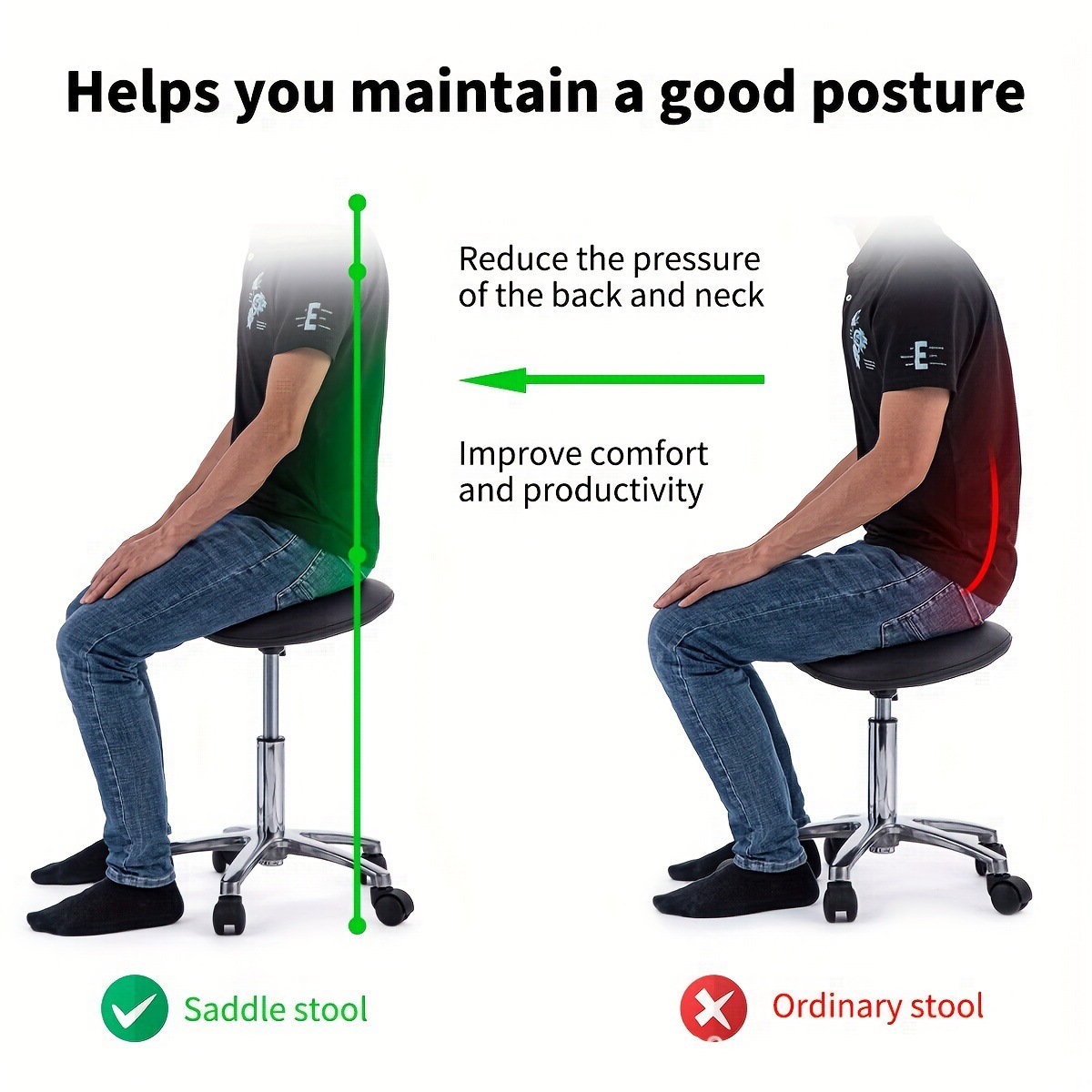 Saddle Stool Rolling Swivel SP - Office Furniture Ergonomic recension och pris