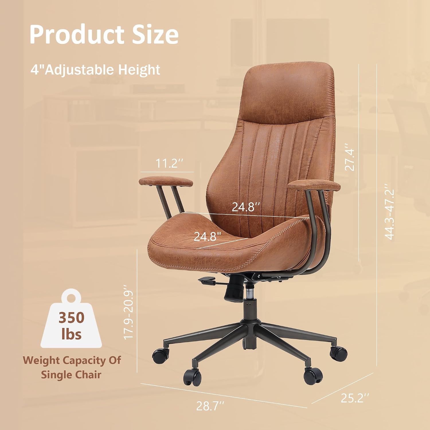 High Back Home Office Chair, M - Task Chair Mid Back recension och pris