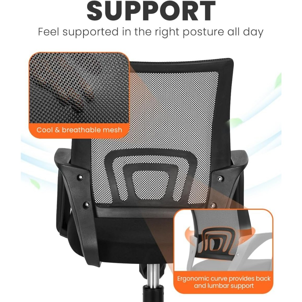 Black Mesh Gaming Office Chair - Task Chair Mid Back recension och pris