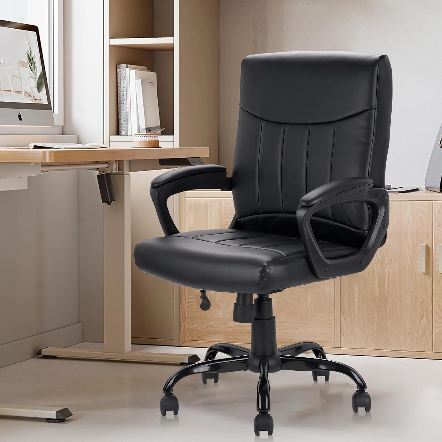 Leather Office Chair Ergonomic - Task Chair Mid Back recension och pris