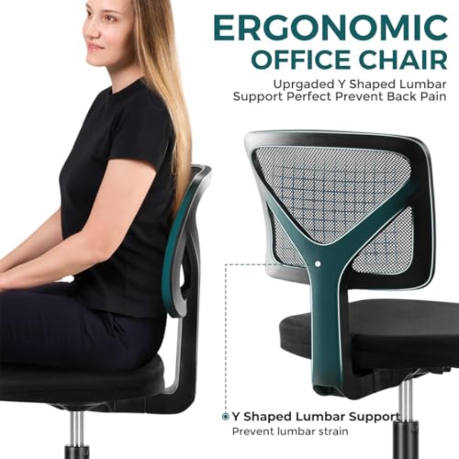 Small Office Chair Armless, Er - Task Chair Mid Back recension och pris