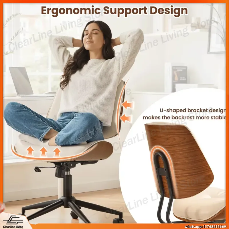 Modern PU Leather Office Chair - Task Chair Mid Back recension och pris
