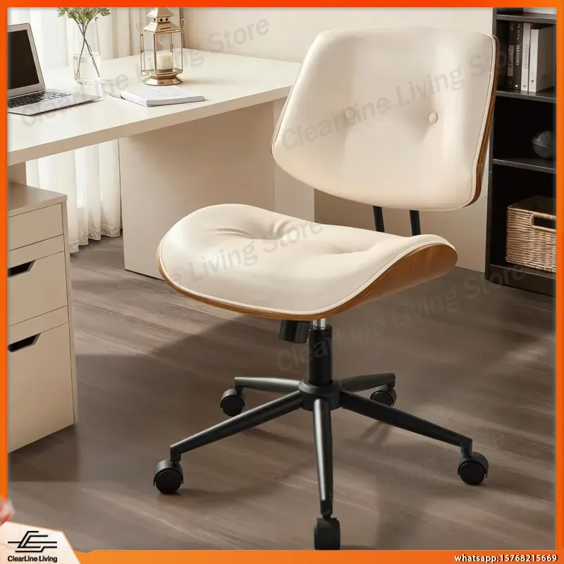 Modern PU Leather Office Chair - Task Chair Mid Back recension och pris