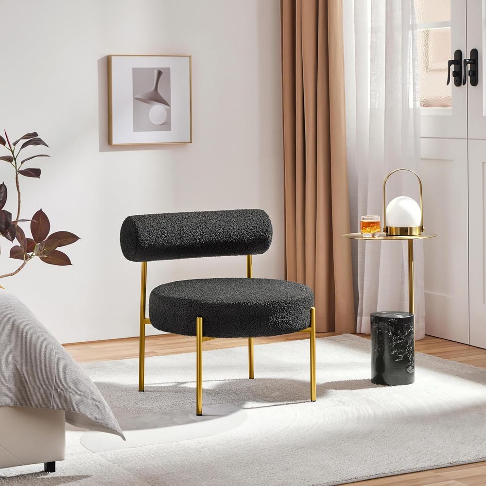 Elegant Vanity Chair with Gold - Office Furniture Modern recension och pris