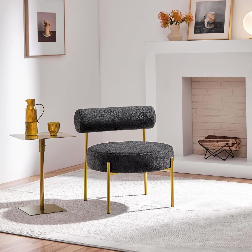 Elegant Vanity Chair with Gold - Office Furniture Modern recension och pris